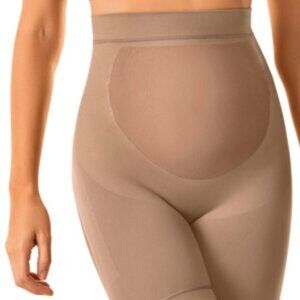 #451 Leonisa Women S Seamless Maternity Support Panty  Soft Natural Medium